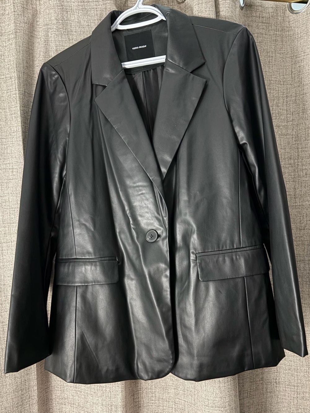 Vero Moda Black Faux Leather Blazer